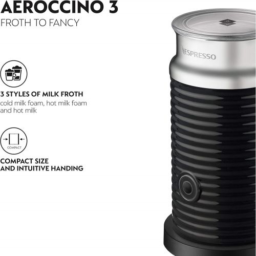 네슬레 [아마존베스트]Nestle Nespresso Nespresso 3694-US-BK Aeroccino3 Milk Frother One Size Black