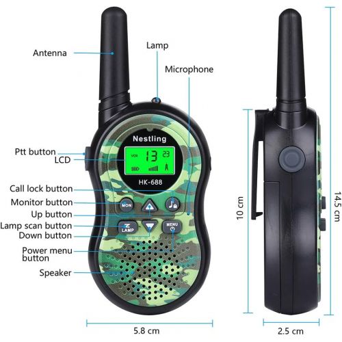 네슬레 Nestling 888s Walkie Talkie 16CH Signal Band UHF 400-470 MHz Rechargeable Two Way Radio with Charger(10 Pack of Radios)