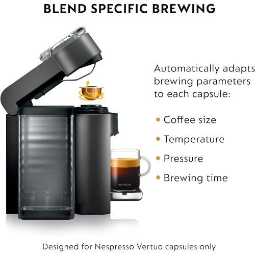 네슬레 Nespresso Vertuo Coffee and Espresso Machine by DeLonghi, Graphite Metal