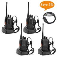 Nestling Ksun BF-888S Emergency Communication Radio 4pcs Walkie Talkie 16 Channels Signal Band UHF 400-470MHz Portable Ham CB Two Way Radio Long Range and Reachargeble with Earpieces with B