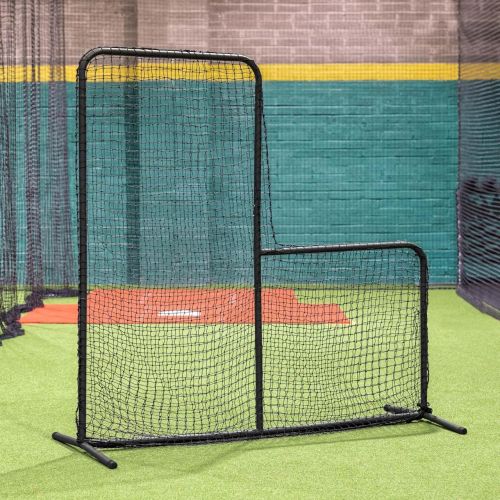  Net World Sports Fortress Regulation Baseball L-Screen [7ft x 7ft] Premium-Grade Pitcher Protector Screen Baseball Net L Screen Baseball Practice Equipment Baseball Pitching Net