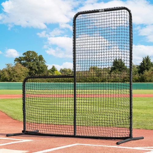  Net World Sports Fortress Regulation Baseball L-Screen [7ft x 7ft] Premium-Grade Pitcher Protector Screen Baseball Net L Screen Baseball Practice Equipment Baseball Pitching Net