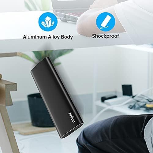  [아마존베스트]Netac 250GB Portable SSD, USB3.2 Gen2 10Gbps, Type-C PSSD, Read Speed up to 500MB/s External SSD, Aluminium Alloy Portable Solid State Drive for PC/Laptop/Mac/Android/Xbox/PS4 - ZS