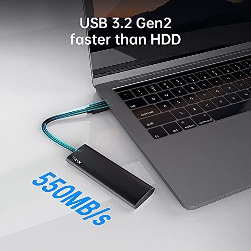  [아마존베스트]Netac 250GB Portable SSD, USB3.2 Gen2 10Gbps, Type-C PSSD, Read Speed up to 500MB/s External SSD, Aluminium Alloy Portable Solid State Drive for PC/Laptop/Mac/Android/Xbox/PS4 - ZS