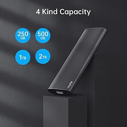  [아마존베스트]Netac 250GB Portable SSD, USB3.2 Gen2 10Gbps, Type-C PSSD, Read Speed up to 500MB/s External SSD, Aluminium Alloy Portable Solid State Drive for PC/Laptop/Mac/Android/Xbox/PS4 - ZS