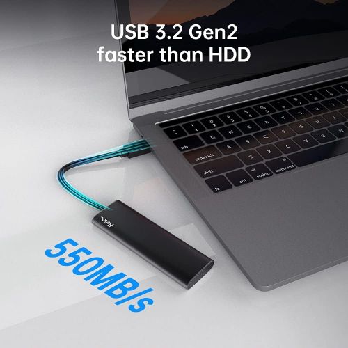  [아마존베스트]Netac 250GB Portable SSD, USB3.2 Gen2 10Gbps, Type-C PSSD, Read Speed up to 500MB/s External SSD, Aluminium Alloy Portable Solid State Drive for PC/Laptop/Mac/Android/Xbox/PS4 - ZS