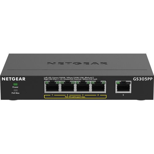  Netgear GS305PP 5-Port Gigabit PoE+ Compliant Unmanaged Switch