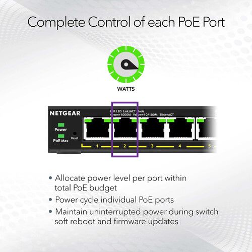  Netgear GS308EPP 8-Port Gigabit PoE+ Compliant Managed Switch