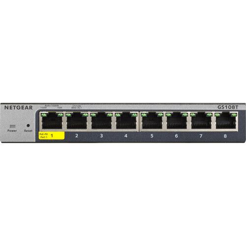  Netgear GS108Tv3 8-Port Gigabit Managed Network Switch