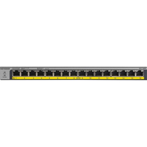  Netgear GS116PP 16-Port Gigabit PoE+ Compliant Unmanaged Switch