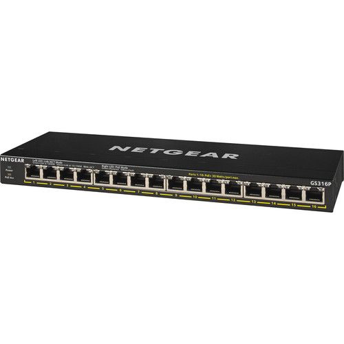  Netgear GS316P 16-Port Gigabit PoE-Compliant Unmanaged Switch