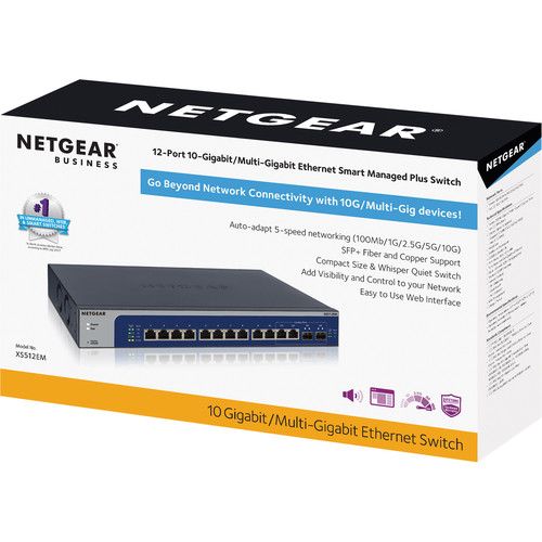  Netgear XS512EM 12-Port Gigabit Managed Smart Cloud Switch