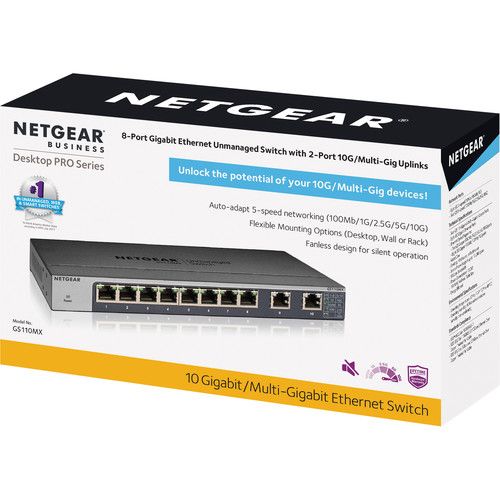  Netgear GS110MX 8-Port Gigabit Unmanaged Switch