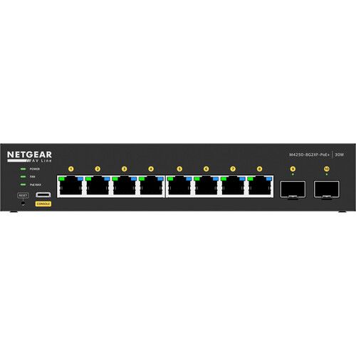  Netgear AV Line M4250 GSM4210PX 8-Port Gigabit PoE+ Compliant Managed AV Switch with SFP (220W)