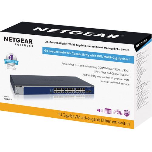  Netgear XS724EM 24-Port 10-Gigabit/Multi-Gigabit Smart Managed Plus Switch