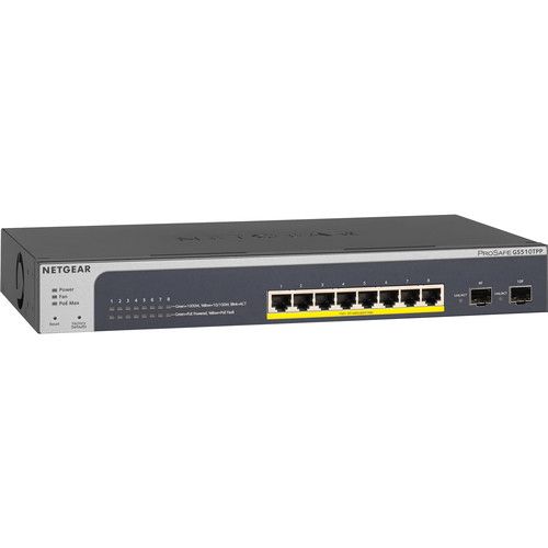  Netgear ProSAFE GS510TPP 8-Port Gigabit Ethernet PoE+ Compliant Managed Switch with SFP