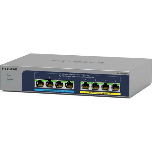  Netgear MS108UP 8-Port 2.5G PoE++ Compliant Unmanaged Network Switch