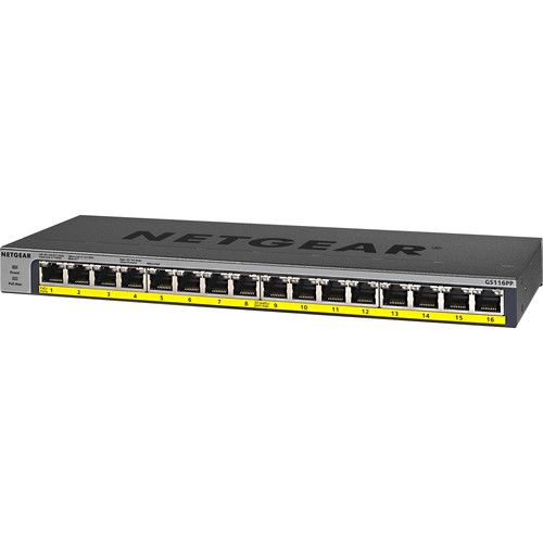  Netgear 16-Port Gigabit Ethernet PoE+ Unmanaged Switch