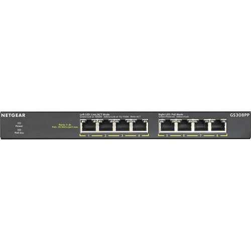  Netgear GS308PP 8-Port Gigabit PoE-Compliant Unmanaged Switch