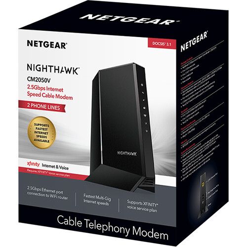  Netgear Nighthawk 2.5 Gb/s Cable Modem for Xfinity Voice