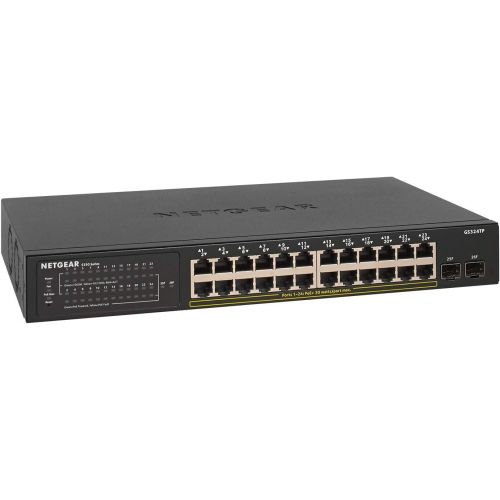  [아마존 핫딜] [아마존핫딜]Netgear NETGEAR 24 Port LAN Switch PoE+ Ethernet (Smart Managed Pro Netzwerk Switch, 24 Gigabit mit 2 SFP-Glasfaser-Ports fuer Uplinks, 190 W PoE-Budget, ProSAFE und techn. Chat Support, GS