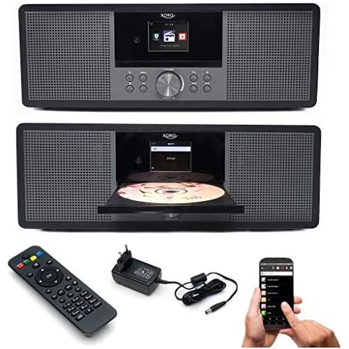  [아마존베스트]-Service-Informationen netshop 25 Internet Radio Xoro HMT 600 WLAN with CD Player DAB+/FM Radio Bluetooth WiFi USB Connection MP3 Spotify Connect Web Radio App Control and Remote Control (Black)