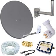 [아마존베스트]-Service-Informationen netshop 25 HD Satellite System 80 cm Mirror + Opticum Quad LNB for 4 Users + 50 m Cable + 40 cm Wall Mount + SAT Finder (3 Colours Selectable) SD HD Full HD 4K UHD Reception