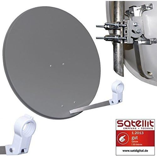  [아마존베스트]-Service-Informationen netshop 25 HD Satellite System 80 cm Mirror + Opticum Quad LNB for 4 Users + 50 m Cable + 40 cm Wall Mount + SAT Finder (3 Colours Selectable) SD HD Full HD 4K UHD Reception