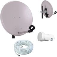 [아마존베스트]-Service-Informationen netshop 25 Digital Camping Satellite System 40 cm Mirror + HD Single LNB + 10 m Cable