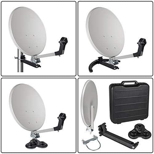  [아마존베스트]-Service-Informationen Satellite Receiver Camping Koffer + Single LNB + 10m Cable/Sat Finder