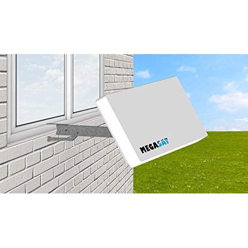  [아마존베스트]-Service-Informationen Megasat Professional Line H30 D1 Single Flat Antenna with Window Bracket + 10 m Cable + 1x Window Feed Latest Generation with Best Reception Values for HD and SD TV (Easy and Stabl