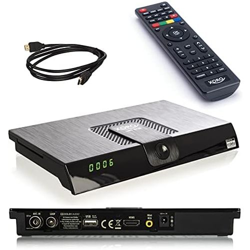  netshop 25 Set: Xoro HRT 8720 DVB T2 Receiver (6 Months Freenet TV Free) + HDMI Cable, HDTV, PVR Ready, USB TV Recording and Media Player, Black