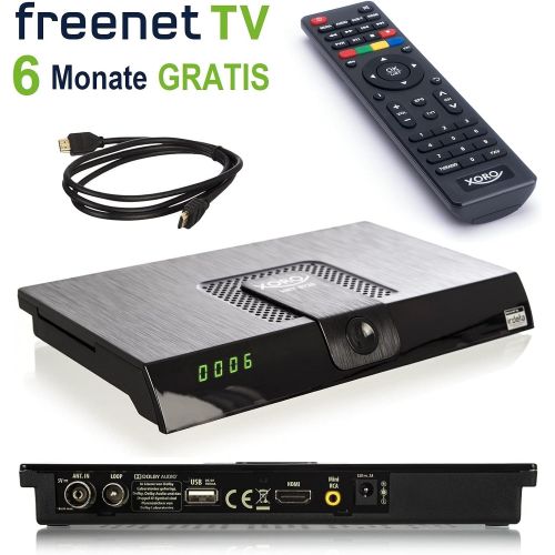  netshop 25 Set: Xoro HRT 8720 DVB T2 Receiver (6 Months Freenet TV Free) + HDMI Cable, HDTV, PVR Ready, USB TV Recording and Media Player, Black