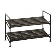 Neu Home Espresso 2 Tier Stackable Utility Shoe Rack Storage - No Tool Assembly