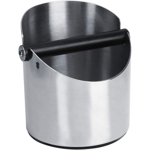  Neufday Coffee Grounds Container, Thicken Round Stainless Steel Coffee Grounds Container Box Bucket Durable Coffee Knock Containe for Espresso Maker Accessories ,