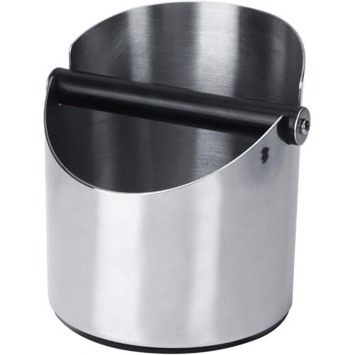  Neufday Coffee Grounds Container, Thicken Round Stainless Steel Coffee Grounds Container Box Bucket Durable Coffee Knock Containe for Espresso Maker Accessories ,