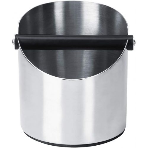  Neufday Coffee Grounds Container, Thicken Round Stainless Steel Coffee Grounds Container Box Bucket Durable Coffee Knock Containe for Espresso Maker Accessories ,