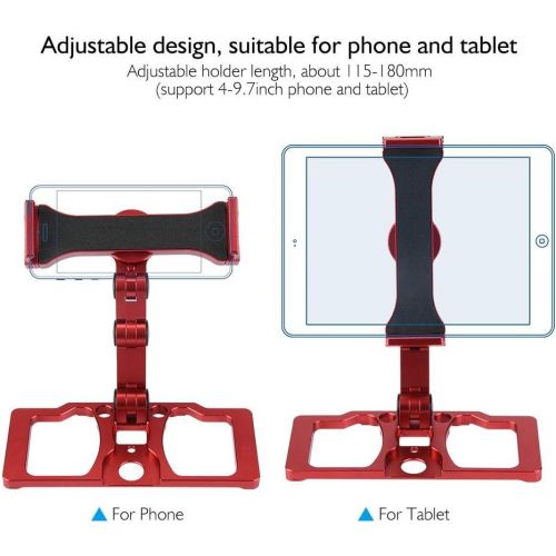  Neufday Holder with 2 Screws for CrystalSky, Phone Tablet Holder Bracket for DJI Mavic 2/Pro/Air/Spark Drone Remote Controller(Red with Holder for CrystalSky)