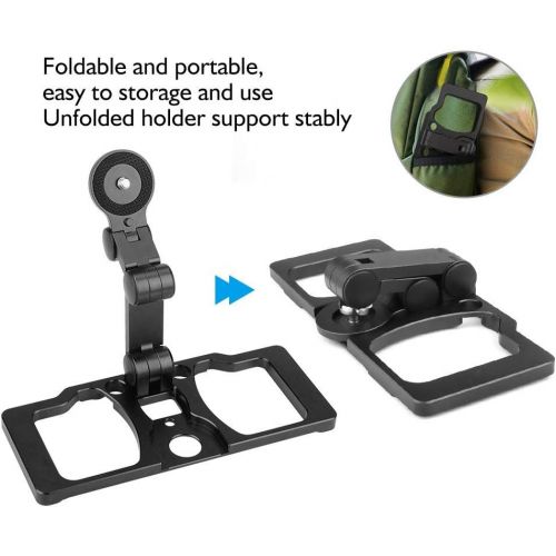  Neufday Holder with 2 Screws for CrystalSky, Phone Tablet Holder Bracket for DJI Mavic 2/Pro/Air/Spark Drone Remote Controller(Black with Holder for CrystalSky)