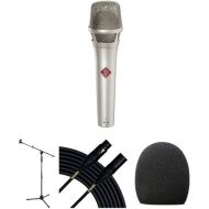 Neumann KMS 105 Live Vocal Mic Kit with Stand, Cable & Windscreen (Nickel)