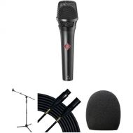 Neumann KMS 105 Live Vocal Mic Kit with Stand, Cable & Windscreen (Black)