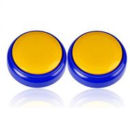 Neutral Record Talking Button Easy Sound Recorder Answer Buzzers Funny Gag Gifts Record & Playback Your Own Message Set of 2 (Yellow+Blue)