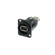 Neutrik FireWire 6 Feed-Through Adapter in D-Shape Housing (Black)