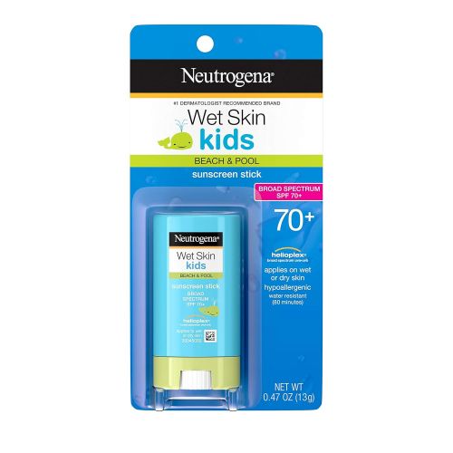  [아마존베스트]Neutrogena Wet Skin Kids Water Resistant Sunscreen Stick for Face and Body, Broad Spectrum SPF 70, 0.47 oz