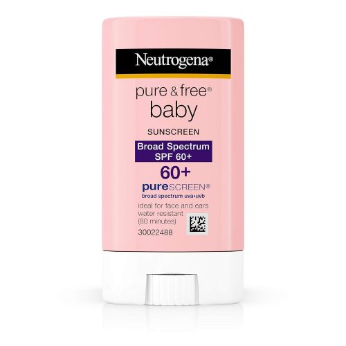  [아마존베스트]Neutrogena Pure & Free Baby Mineral Sunscreen Stick with Broad Spectrum SPF 60 & Zinc Oxide, Water-Resistant, Hypoallergenic, Oil- & PABA-Free Baby Sunscreen, 0.47 oz