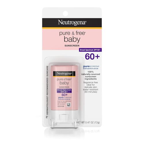  Neutrogena Pure & Free Baby Mineral Sunscreen Stick with Broad Spectrum SPF 60 & Zinc Oxide, Water-Resistant