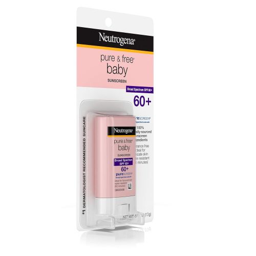  Neutrogena Pure & Free Baby Mineral Sunscreen Stick with Broad Spectrum SPF 60 & Zinc Oxide, Water-Resistant