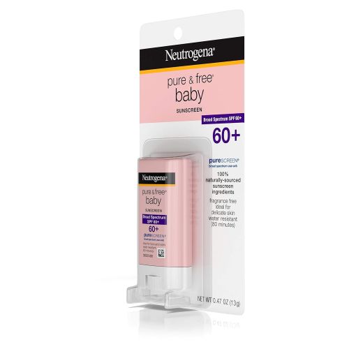  Neutrogena Pure & Free Baby Mineral Sunscreen Stick with Broad Spectrum SPF 60 & Zinc Oxide, Water-Resistant