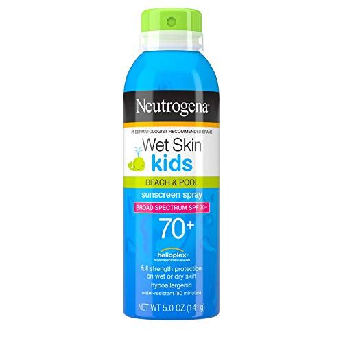  Johnsons Baby Neutrogena Wet Skin Kids Sunscreen Spray, Water-Resistant and Oil-Free, Broad Spectrum SPF 70+, 5 oz