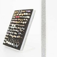 NeverLostEarrings Stud Earring Holder - Silver Glitter Ribbon- Earring Organizer- Leave Backs On.